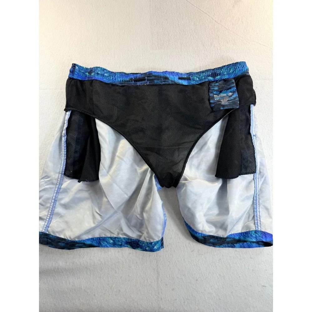 Reel legends Blue School of Fish Graphic Print Swim Trunks Board Shorts Mens XL